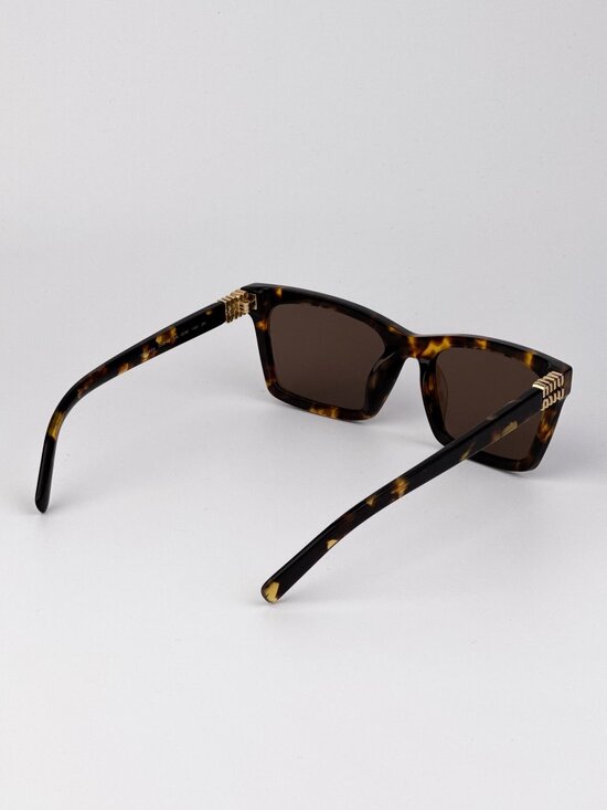 Miu Miu Women’s Sunglasses Honey Havana Brown Rectangle Frames MUA05S 14L60M main image 4